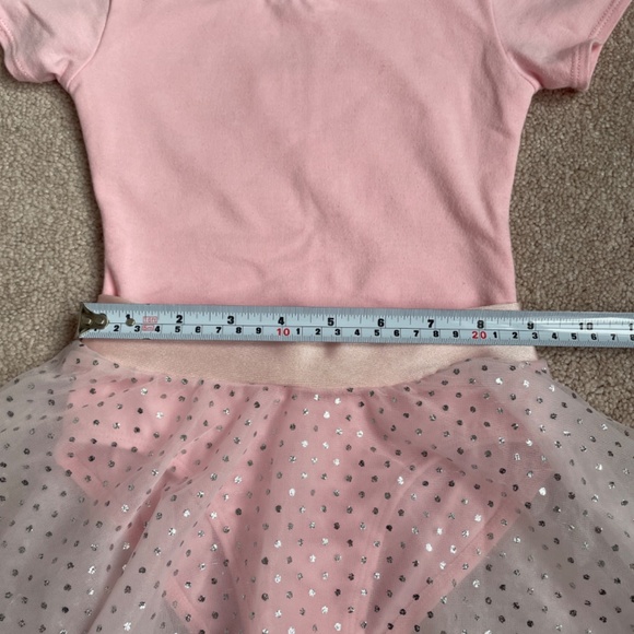 Dance leotard pink sheer sparkly skirt kids size 6 - Picture 3 of 12